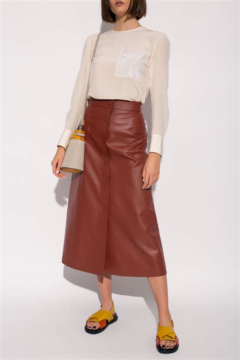 chloe leather skirt.